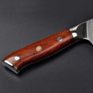 Cuchillo de Chef de acero inoxidable profesional hecho a mano con hoja de Damasco, sandalia dorada, vaina de madera, cuchillos de supervivencia para acampar personalizados - Product Image 3