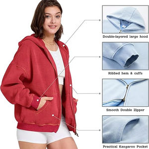 เสื้อฮู้ดมีซิปสีแอซิดสำหรับผู้ชายเสื้อใส่เล่นยิมโอเวอร์ไซส์แบบมีซิปรูดติดโลโก้ได้ตามต้องการ - Product Image 3