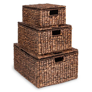 <b>Water</b> hyacinth boxes storage basket with lid great price eco friendly decorative box <b>container</b> - Product Image 1