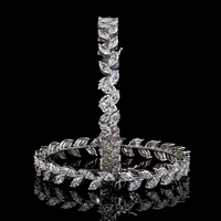 Bracelets en or blanc 14 carats avec diamants marquise cultivés en laboratoire Dhanlaxmi Export, 35 carats au total, 40 grammes, couleur E, bijoux de luxe pour mariée saoudienne