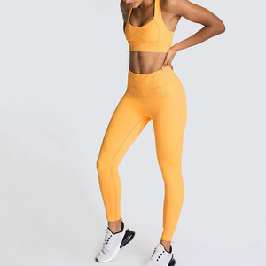 Ensemble 2 pièces de luxe pour femme, vêtements de yoga et de sport, extensible dans les quatre sens, respirant, en Spandex/Nylon, avec cordon de serrage - Product Image 2