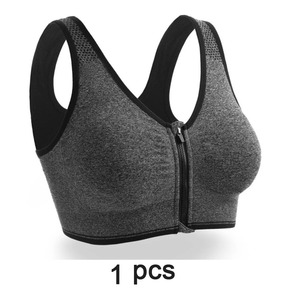 Sujetador deportivo profesional de nivel 4 para mujer, chaleco ajustable con cremallera de secado rápido, transpirable a prueba de golpes para correr, gimnasio, estilo Simple - Product Image 5