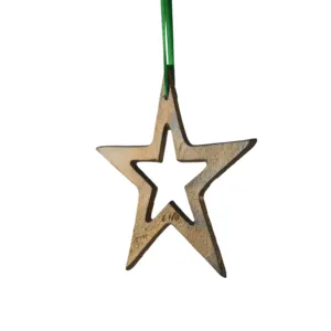 Ornamen Natal Modern desain bintang logam gantung natal logam Aluminium dekorasi dinding Finishing emas