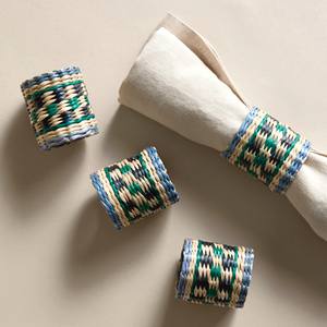 Anneaux de serviette en herbe de mer colorés, accessoires de décoration de table, anneaux en herbe de mer faits à la main, porte-serviettes - Product Image 1