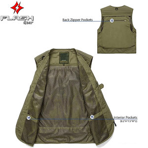 Logotipo reflectante personalizado gran oferta ropa de trabajo de seguridad múltiple chaleco reflectante de alta visibilidad rayas Chaleco de ropa de trabajo con múltiples bolsillos - Product Image 2