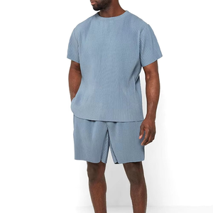 2025 été à la mode 100% coton hommes Twin Set-respirant grande taille coupe régulière à manches courtes t-shirt et short vente en ligne - Product Image 1