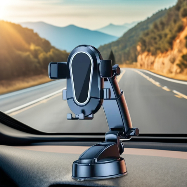 Universal 360 Rotation Auto Clamping ABS Material Car Suction Smart Mobile Phone Holder with Multifunctional Bracket Stand