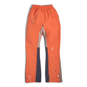 Vente en gros Pantalons de survêtement de jogging évasés légers et respirants pour hommes, style décontracté, design évasé empilé teint uni - Product Image 2