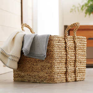 NEW DESIGN Paper Rope <b>Basket</b> with Rattan Handles, Rustic Farmhouse Laundry <b>Basket</b> Planter Pot <b>Basket</b> <b>for</b> Living Room Bedroom - Product Image 6