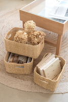 Cesta de lavandería plegable multifunción de mimbre tejida a mano con asas, bolsa de almacenamiento ecológica para cocina, hogar, alimentos y ropa