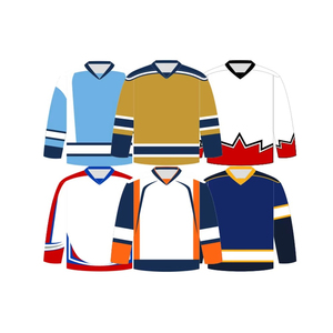 Maillot de hockey sur glace personnalisé à séchage rapide, respirant, imprimé, haute qualité, 100 % polyester, anti-bactérien, pour adulte, avec nom d'équipe personnalisé, faible MOQ - Product Image 6
