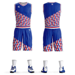 Uniforme de basket-ball tendance avec ensembles imprimés de logo personnalisé nom de l'équipe de sublimation cousu dessus - Product Image 5