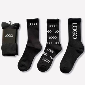 Custom Black Bamboo Cotton Crew <b>Socks</b> with Logo Compression <b>Running</b> <b>Sock</b> Design No Minimum Order Private Label for Men's Sports - Product Image 5