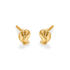 Yellow Gold Heart Huggie Stud <b>Earrings</b> for Women-<b>Diamond</b> Zircon Moissanite or <b>Pearl</b> - Product Image 4