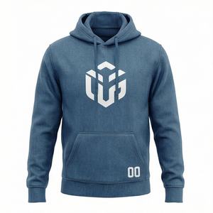 Hoodie surdimensionné élégant pour homme, design vintage délavé avec poche avant, confortable, personnalisable pour l'hiver. - Product Image 1