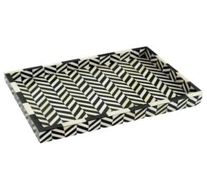 Plateau de service décoratif en incrustation d'os et de résine, spécial pour le petit-déjeuner, vaisselle et décoration intérieure, plateau de service de style campagnard au meilleur prix - Product Image 1