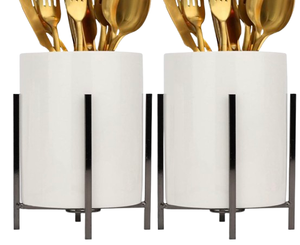 Best Quality Modern Luxury Wooden Tableware Holder Eco-Friendly <b>Kitchen</b> Decorative Forks Spoon Holder Natural Polish Black - Product Image 4