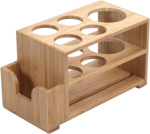 Brosse à dents et porte-dentifrice avec fentes plus larges pour brosses à dents électriques Plus support de fil dentaire pour salle de bain vanité stockage bambou - Product Image 6