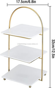Fancy 3 Tier Cake Stand Postre Display o Fruit Stand con bandejas transparentes brillantes para bodas, cumpleaños y ocasiones - Product Image 2