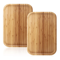 Plateau en bambou massif avec Logo personnalisé, assiette de Table rectangulaire en bois pour la maison, vente en gros