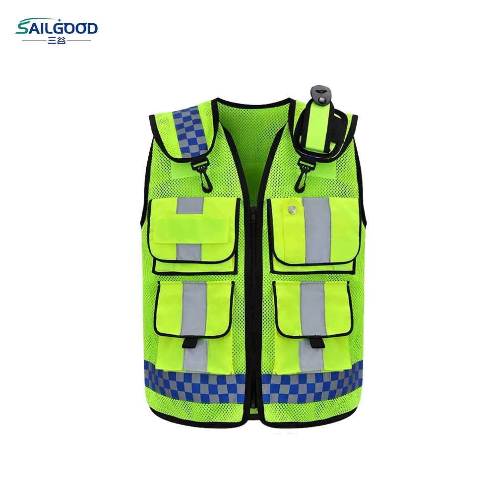 SAILGOOD Manufacturers Sell Well Reflective Safety Vest Green Mesh, Made with 3m Reflective Tape Heavy Duty Vest