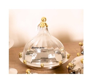 Servidor de chocolates de aluminio de diseño antiguo con cúpula de vidrio Servidor de la más alta calidad con cúpula para accesorios de hotel - Product Image 1