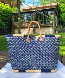 Sac en paille tissé à la main, panier en paille, sac en raphia, panier en osier, panier de courses, sac fourre-tout artisanal - Product Image 3