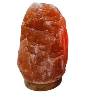 Lampe en sel de roche de l'Himalaya rouge foncé, qualité supérieure, base en bois, Feng Shui, amour, écologique, 100% naturel, sculpté à la main au Pakistan - Product Image 4
