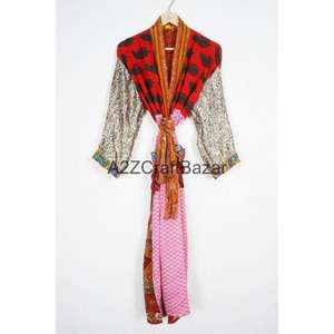 Kimono reciclado para mujer, con estampado Floral vestido de novia, chaqueta de tela Sari, bata Oriental Floral, vestido de baño envolvente de Bikini para invierno y otoño - Product Image 6