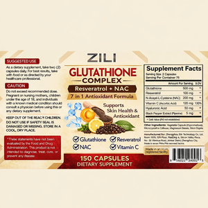 Complément <span class=keywords><strong>Alimentaire</strong></span> Végétarien 7-en-1 au Glutathion et Collagène, Antioxydant, Éclaircissant et Anti-Âge, Riche en Protéines, Marque Blanche - Product Image 3