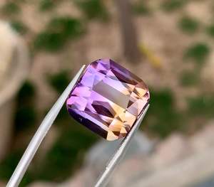 Top Quality Rich Bi-Color 100% Natural Bolivian Ametrine <b>Cushion</b> Cut Loose Genuine Gemstones For Jewelry Making Use Wholesale - Product Image 1