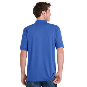 Polo de Punto Jersey de Mezcla de Algodón Peinado de Alta Calidad, Color Azul - Product Image 2