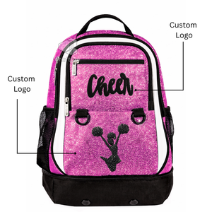 Sac à dos de cheerleading en cuir PU scintillant, doux et tendance, pour la danse, les entraînements sportifs et l'école, avec logo brodé personnalisé - Product Image 4