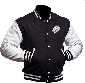 Veste universitaire unisexe de haute qualité avec broderie, manteau de baseball avec logo personnalisé pour hommes, veste universitaire d'hiver décontractée en gros - Product Image 1