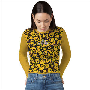 Camiseta básica de manga larga para mujer Camiseta de manga larga personalizada de tela de algodón de alta calidad para mujer - Product Image 1