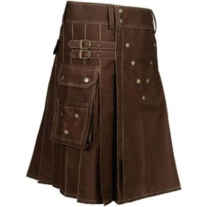 กระโปรงสั้นอเนกประสงค์สำหรับผู้ชายมีสไตล์ที่ทำจากผ้าฝ้ายยีนส์ผ้าคอตตอนลายผสมผสานมรดกที่ดูน่าดึงดูดสำหรับคนเมือง - Product Image 5