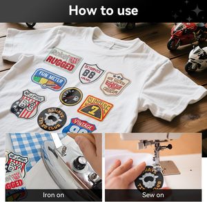 9 pièces de patchs Road Club avec crochet et boucle-pour jeans, vestes, sacs, chapeaux, t-shirts - Product Image 4