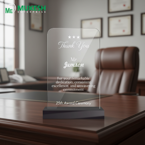 Trofeo de Acrílico Rectangular con Borde Pulido y Grabado, Impreso en Letterpress, Duradero, Recuerdo para Eventos Corporativos y Empleados - Product Image 2
