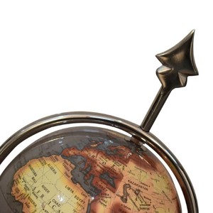 ลูกโลกกามเทพสีเทาตกแต่งโลกด้วยแกนลูกศรโครเมี่ยมประดับโต๊ะลูกโลกของตกแต่งบ้านของขวัญแบบหมุน - Product Image 4