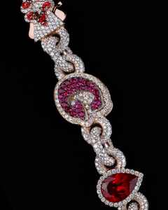 Collier chaîne infini personnalisé de 22 mm en or rose serti de diamants moissanite glacés, style hip-hop pour les anniversaires - Product Image 3