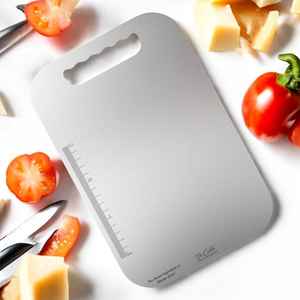 Tabla de cortar de acero inoxidable, tabla de preparación de cocina personalizada, duradera, no tóxica, ligera, apta para lavavajillas, 4mm de espesor - Product Image 1
