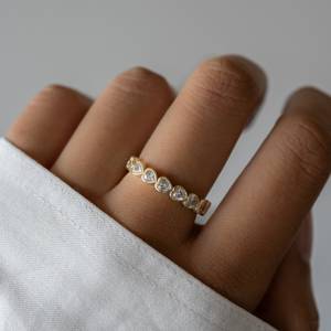 Elegant Classic Vintage 925 Sterling Silver Gemstone Heart Cut Cubic Zirconia Smooth Natural Quality Wedding Party Gift <b>Ring</b> - Product Image 3