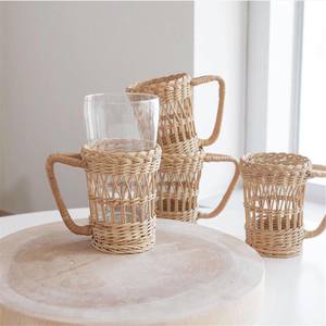 Accesorios para comedor, soporte de vidrio, cubierta decorativa, hecho de ratán natural, venta al por mayor, nuevo diseño de tendencia - Product Image 3
