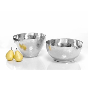 Top Nuts Bol À Fruits En Acier Inoxydable Argent Poli Martelé Bol De Service 3 Pièces pour Table D'hôtel À La Maison - Product Image 4