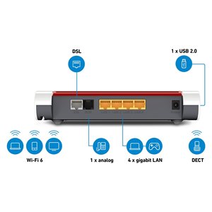 Modem <b>router</b> BOX 7530 AX Dual Band White e Red 20002944 - Product Image 4