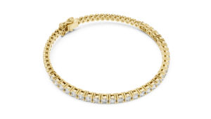 14K Yellow Gold Round Lab-Grown Diamond Bridal <b>Bracelet</b> for Women Luxury Certified Wedding Anniversary Gift Elegant - Product Image 2