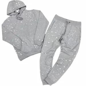 Splash printing Sweatsuit tracksuits for girls vintage side stripe winter outfits casual track suits men by Antom Enterprises