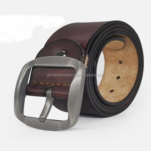 Wholesale Fashion Casual <b>Leather</b> Waist <b>Belt</b> for Work Business Single Black Prong Buckle Genuine <b>Leather</b> <b>Belt</b> for <b>Men</b> Dress - Product Image 2
