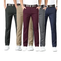 Heren Skinny-Fit Kaki Canvas Broeken van Hoge Kwaliteit, Op Maat Gemaakt, Hoge Taille, Casual Business Broeken, Exportklaar, Stretch Chino, Rechte Pasvorm
