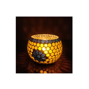 Mosaico de vidrio craquelado hecho a mano, soporte de luz en T personalizado, plantas en maceta para decoración del hogar, decoración de fiesta de boda - Product Image 5
